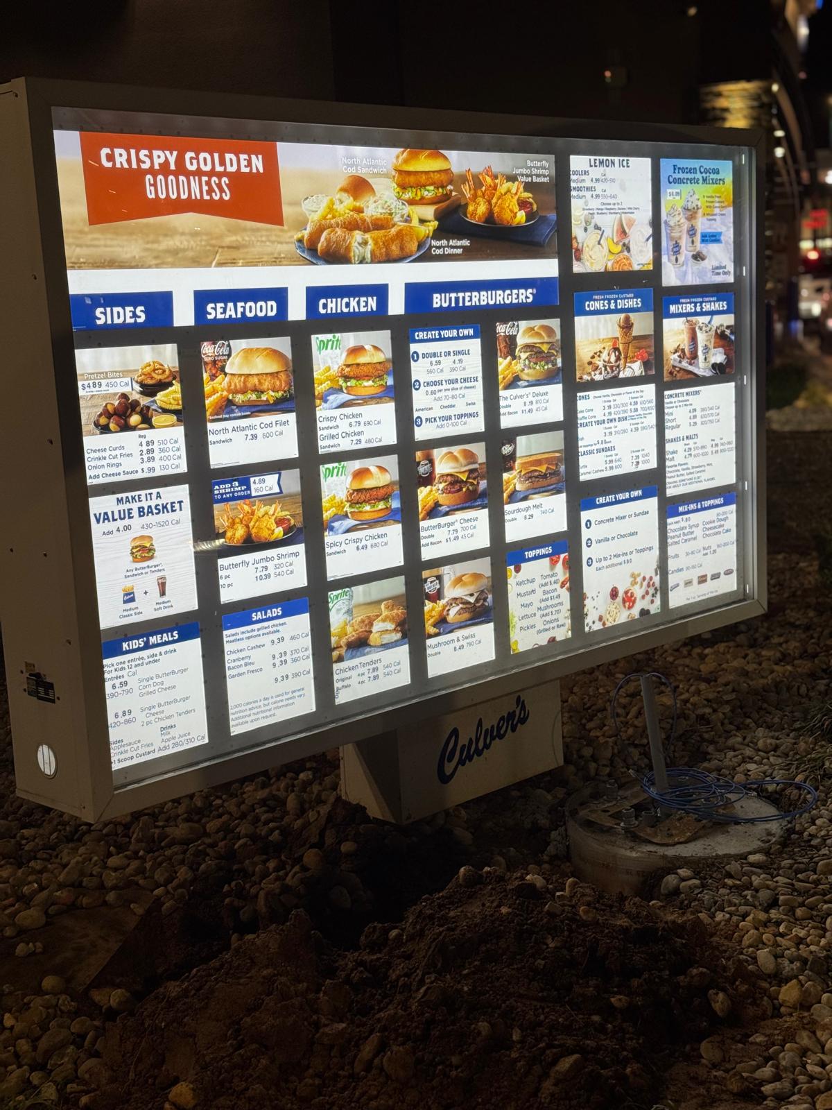 Drive-thru menu board wiring